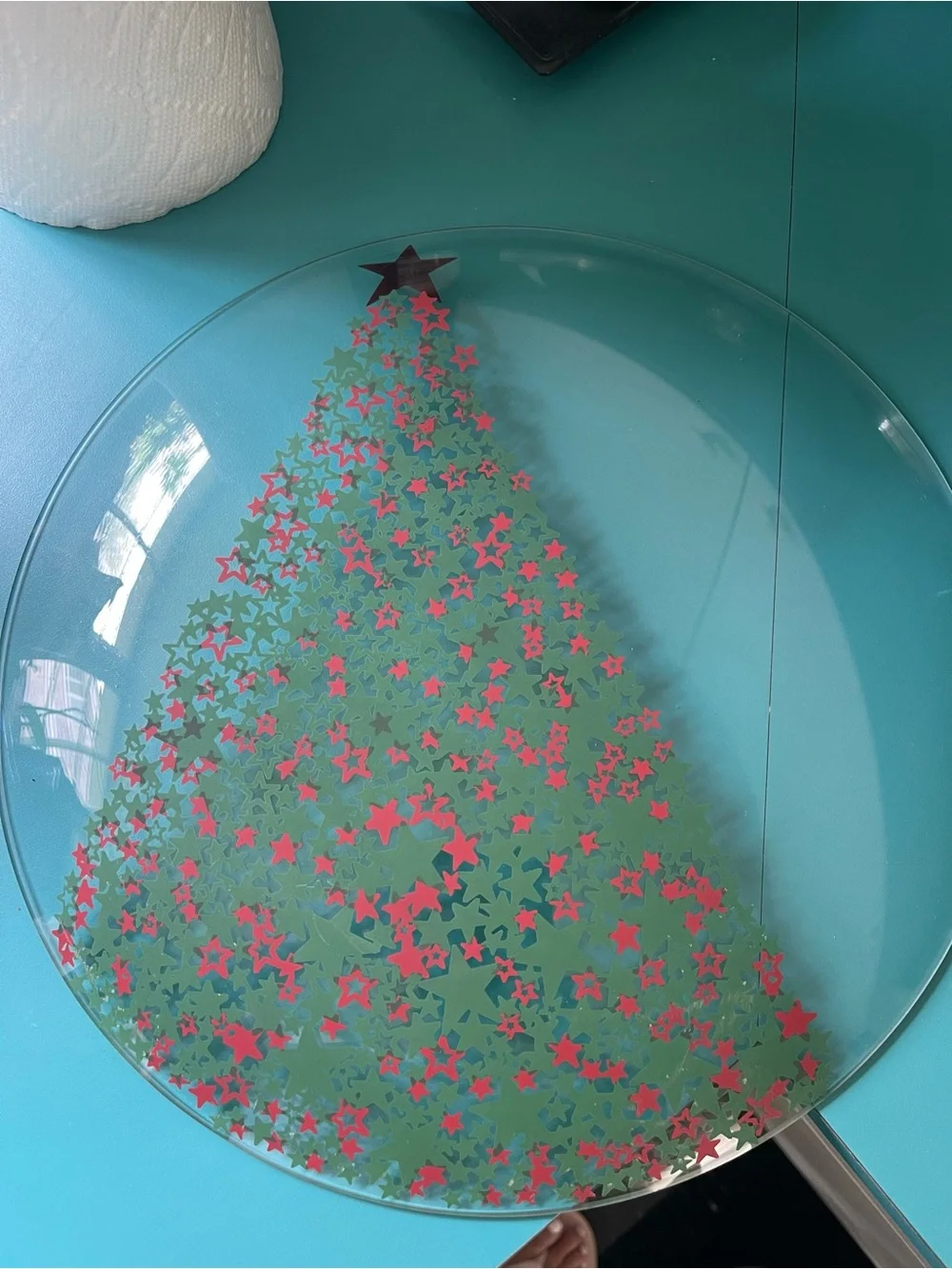 Gumps holiday Tree Glas Confetti Plate - Green & Red